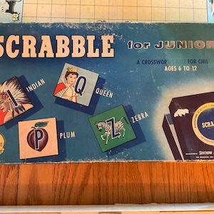 1958 Vintage Selchow & Righter Co Scrabble for Juniors