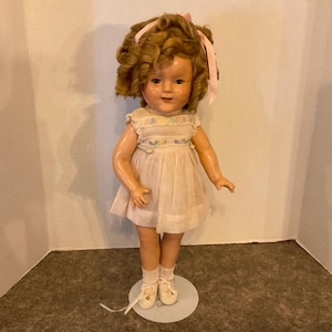 Shirley Temple 17” Composition Doll- White Organdy Dress
