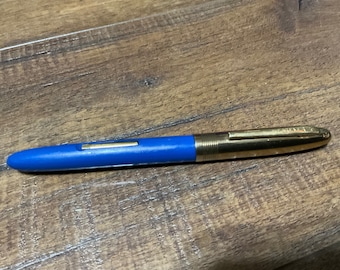 Vintage Wearever Fountain Ink Pen - Blue/Gold