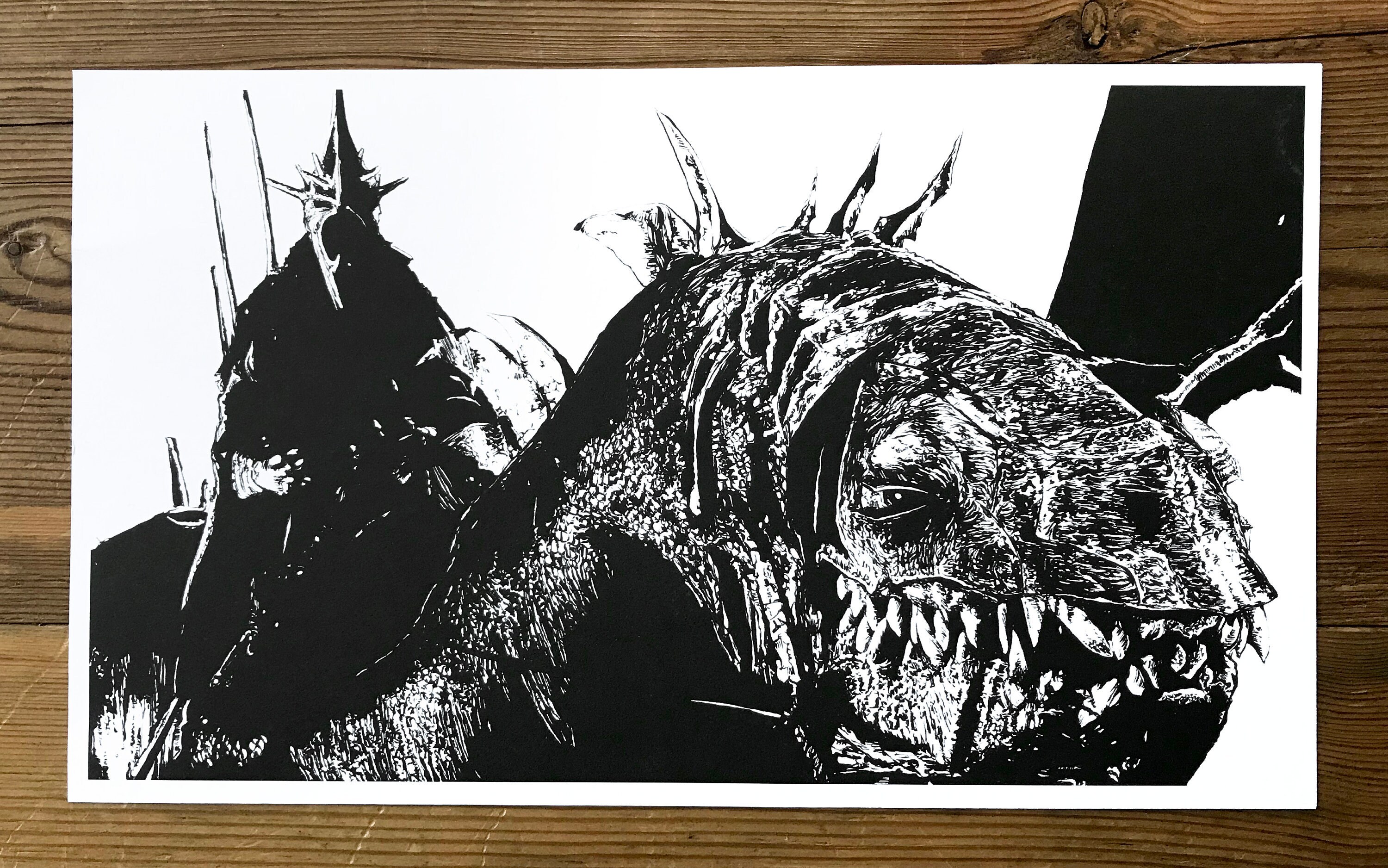The Witch King on his Fell Beast Lord of the Rings art print Etsy