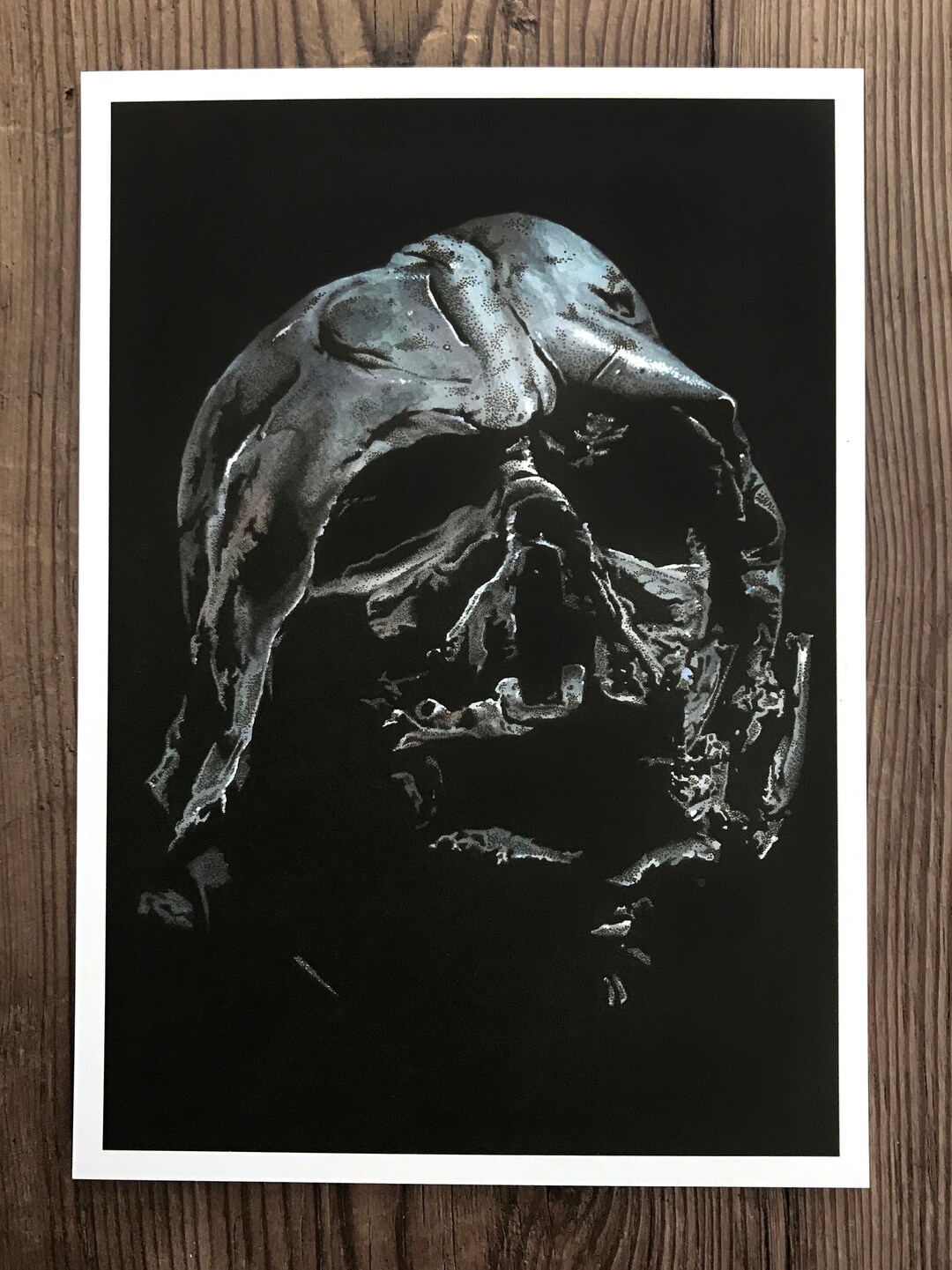 Darth Vader Burnt Helmet Star Wars Art Print Postcard - Etsy