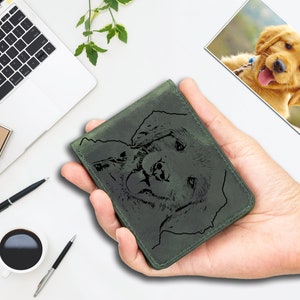 Cartera de cuero de grano superior personalizada Titular de tarjeta de cuero genuino, cartera con titular de tarjeta - Cartera de cuero UNISEX estilo vintage Geldbörse