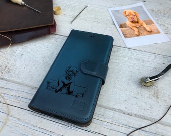 Personalised Midnight Blue, iPhone Xs, Xs Max, XR, Case, Detachable iPhone Wallet Case, Card Slot, BookCase, Customised Engraving