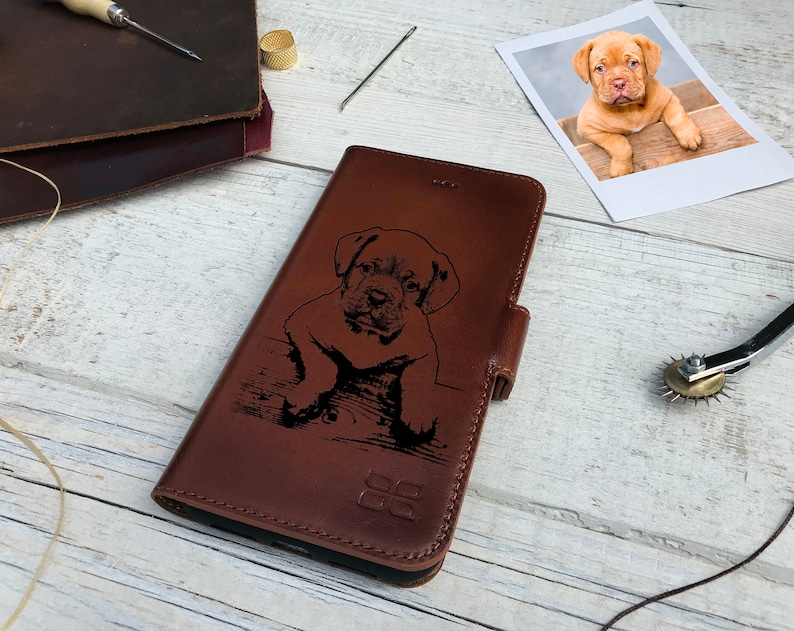Card Slot BookCase 78 Plus Customised Engraving 66S Xs Max XR Personalised Burned Cognac iPhone Xs 5S SE Case iPhone Wallet Case