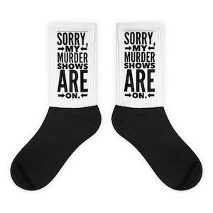 Crime TV Fan Socks, Detective Mystery, True Crime Podcast, Stocking Stuffer, Funny Novelty Gifts