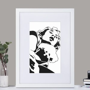 Buffalo Bill Horror Movie Artwork, Matte Paper Framed Poster With High Quality Mat, Silence of the Lambs Cult Film Memorabilia