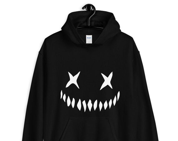 Creepy Hoodie, Unisex Streetwear Sweatshirt, Scary Pumpkin Face Horror Hoodies