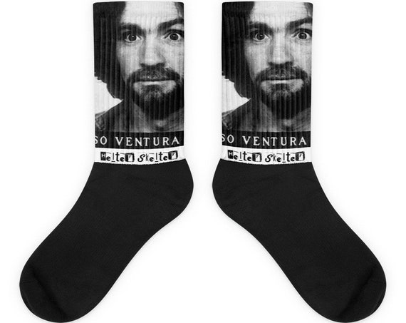 Helter Skelter Socks, Charles Manson Family, Serial Killer, Criminal Mugshot Gifts