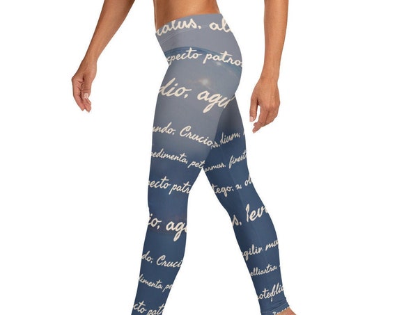 Wizard Leggings, Spells, Jinx, Enchantments, Low Waist Magic Theme Tights for Workout, Dance, Yoga