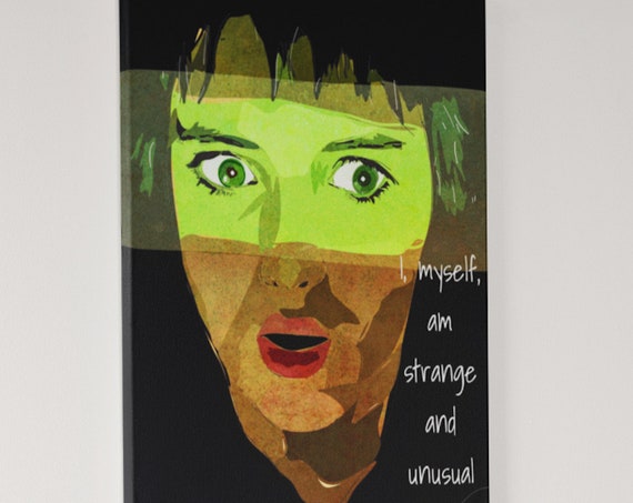 Beetlejuice Movie Canvas Art, Original Painting, Strange and Unusual Lydia Deetz, Winona Ryder, Horror Goth Home Decor
