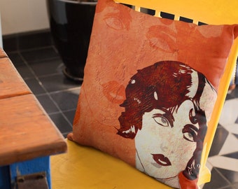 Cute Orange Accent Pillow, Chair or Sofa Cushion, Fall Bedding, Vintage Vibe from Frenchtoastygood