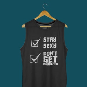 SSDGM Tank Top for My Favorite Murder Fans, Cap Sleeve Stay Sexy Shirt for Murderinos image 2