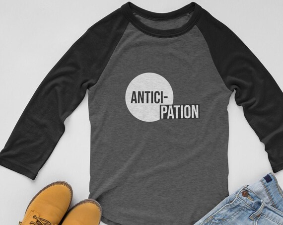 Anticipation Raglan T Shirt, Long Sleeves, Soft Vintage Feel, Geeky Rocky Horror Picture Show Tribute