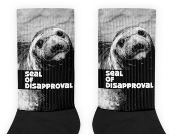 Funny Socks, Seal of Disapproval, Cute Cozy Novelty Socks, Unisex, Unique Gift Idea