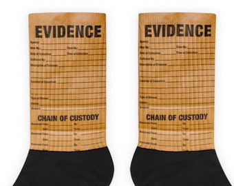 Evidence Bag Socks, Crime Junkie Detective, Police Law Gift, Lawyer Funny