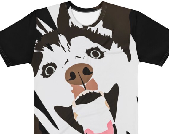 Husky Dog T shirt, All Over Print Graphic Tee, Custom Tshirt Gift for Siberian Husky Puppy Owners, Dog Mamas, Dads, Lovers