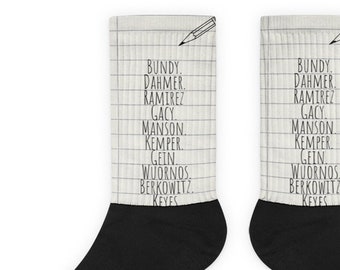 Serial Killer Socks, True Crime Murderabilia List, Murderino Gift