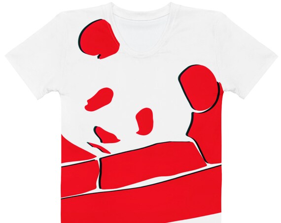 Red Panda, Custom Print T Shirt for Women, Ladies Fit, Panda Bear Graphic