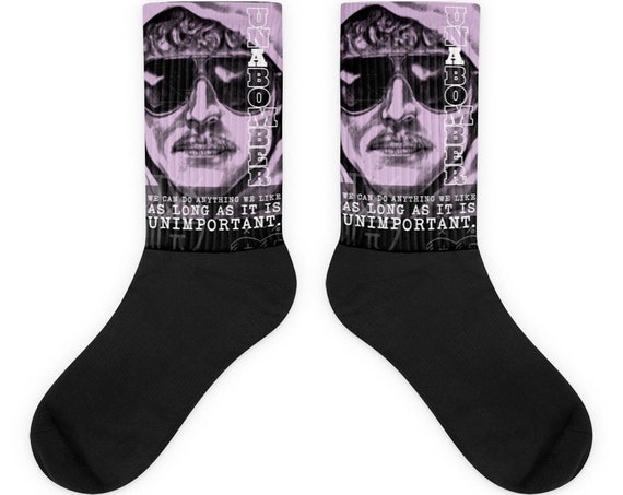 Unabomber Socks, Ted Kaczynski, Serial Killer, True Crime Gifts, Novely Socks, Weird Presents
