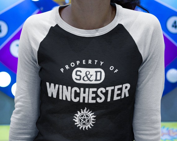 Supernatural Shirt, Raglan T with Sleeves, Baseball Style shirt, Unisex Fit, Sam and Dean Winchester