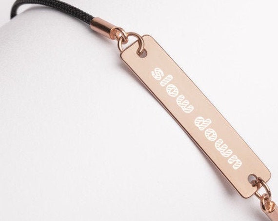 Mindfulness Bracelet, Slow Down Engraving, Adjustable String Band, Friendship Gift for Meditation