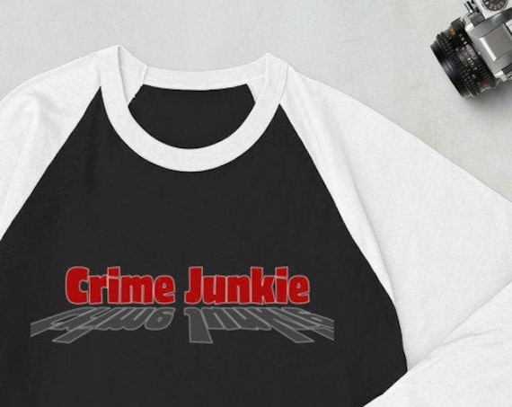 Crime Junkie Shirt, Raglan Baseball Style Gift Shirt for True Crime Podcast Fans
