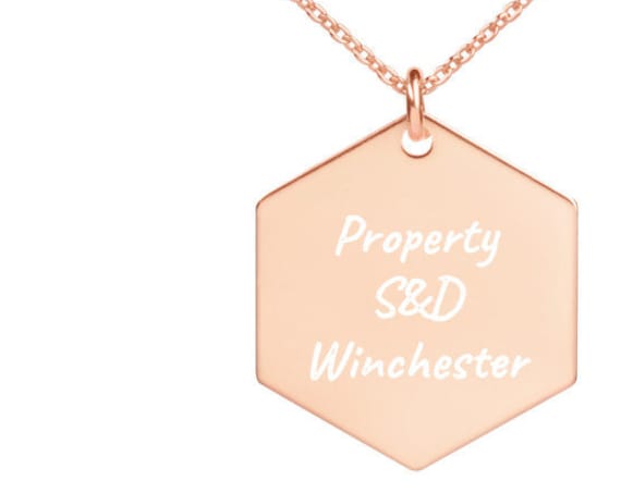 Supernatural Necklace, Sam and Dean Winchesters Pendant, Silver, Gold, Rose Gold Hexagon Jewelry