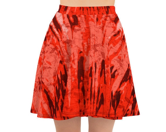 Ooey Gooey Skater Skirt, Horror Halloween Apparel, Stretchy Plus Sizes, Creepy Cute