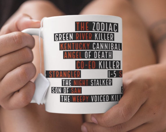 Serial Killer Mug, True Crime Detective Memorabilia, Horror Decor, Zodiac, Son of Sam