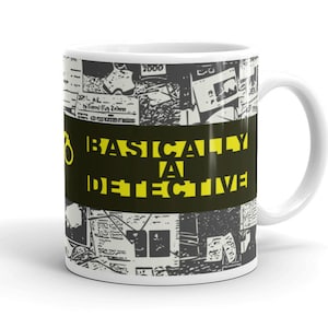True Crime Basically a Detective Mug, Crime Gifts for Friends, Weird Home Decor for Your Favorite Murderino