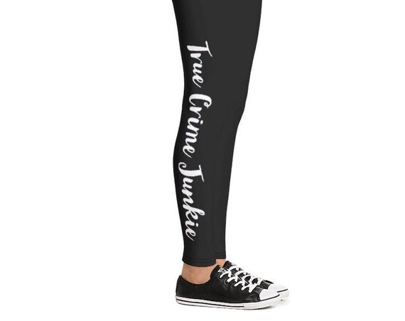 True Crime Joggers, All Over Print Leggings for Podcast Fans, Serial Killer Obsessed, Amateur Detective