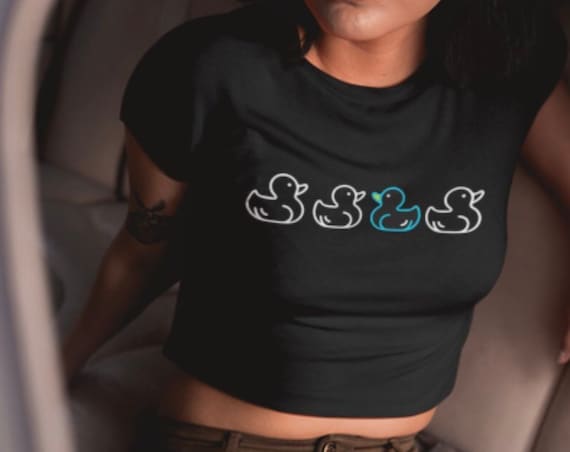 Odd Duck Crop Top, eGirl Tshirt, Be Unique Aesthetic Feminist Tee, Body Positivity from Frenchtoastygood