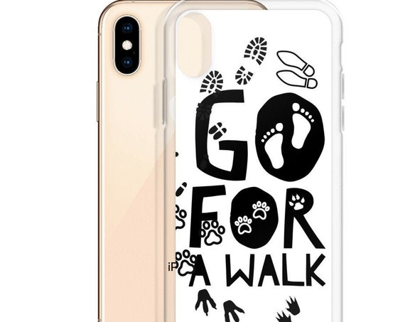 Go for a walk iPhone X XR Case, Healthy Fitspiration, Get Active Motivational Quote, Cute VSCO Sticker Aesthetic Phone Cover