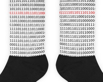 Binary Code Socks, Weird Gifts for Computer Geek, Programmers, Coders, Matrix Fans