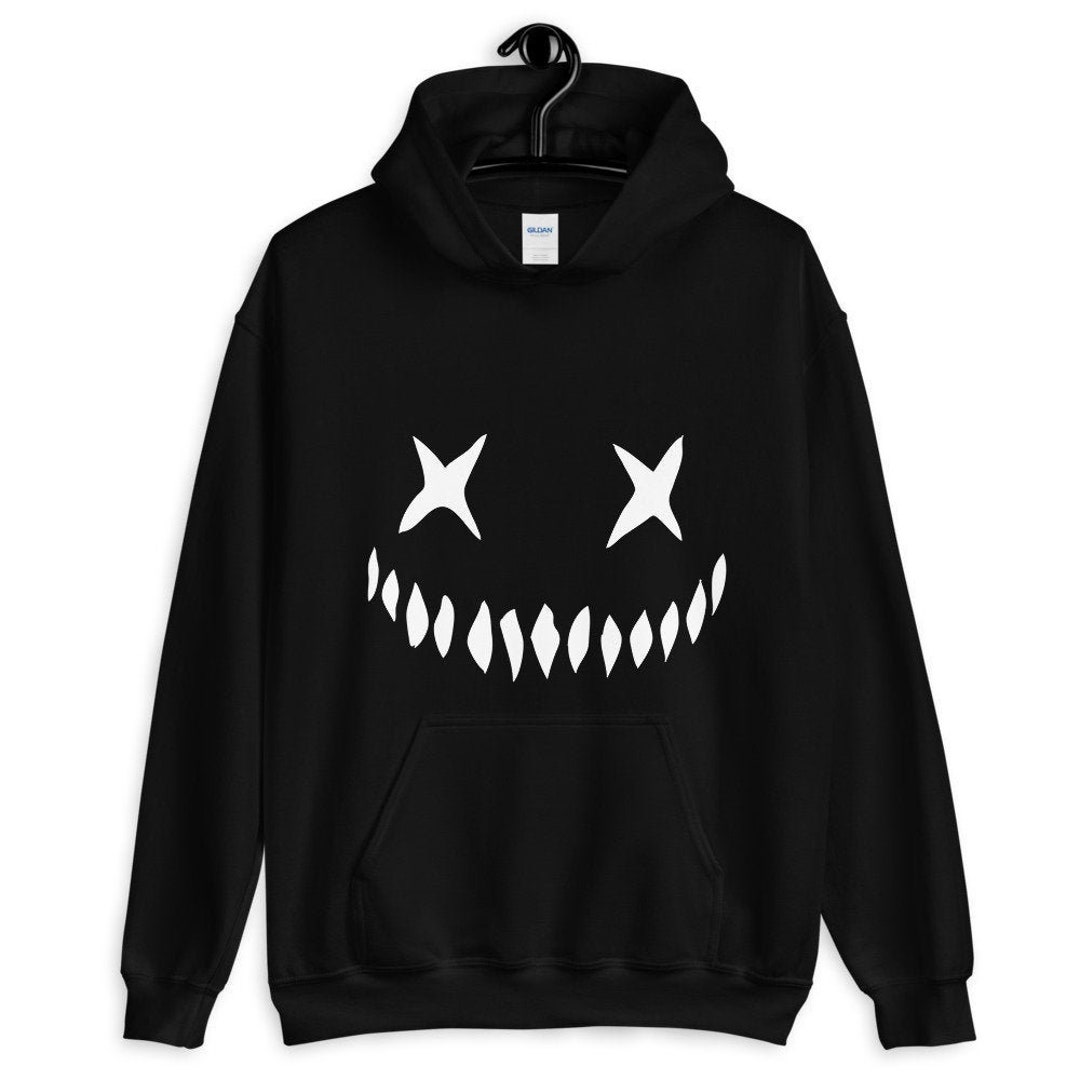 Creepy Cute Hoodie Smiley Face Sweatshirt Unisex Horror Goth - Etsy