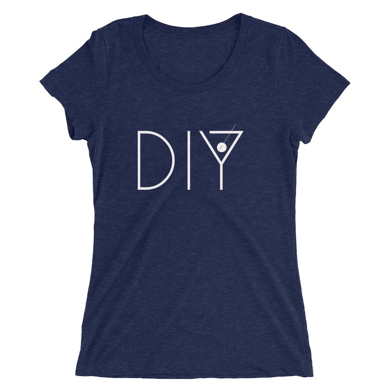 DIY Do It Yourself Feminist Girl Power tshirt Creatives Navy Triblend