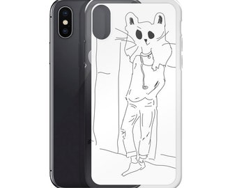 Cool Cat Phone Case, Original Illustration, Minimalist Line Art, Unique iPhone Samsung Pixel Case