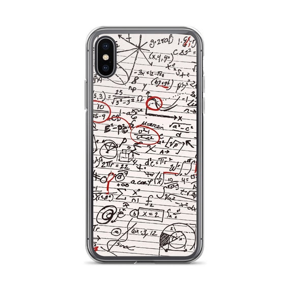 Math Geek Phone Case, Unique iPhone or Galaxy Cover for Nerdy Friends and Science Lovers, Math Algorithms on Notebook Paper