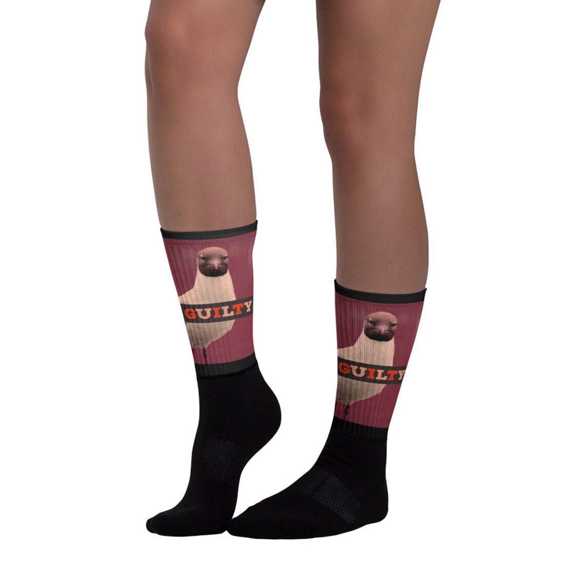 Pigeon Judgment Weird Bird Socks Funny Bizarre Criminal Etsy