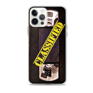 Classified Tape Phone Case, Retro VHS 80s Aesthetic Cover iPhone 15 Pro Max Galaxy Plus
