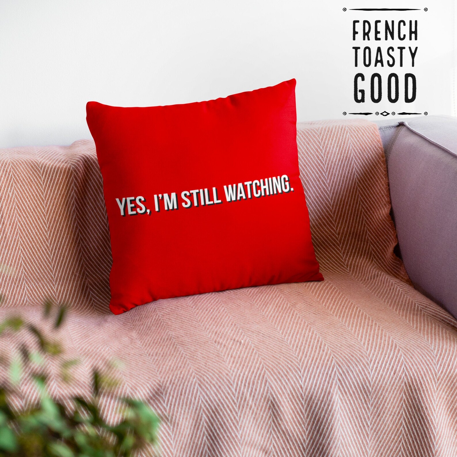 Netflix Pillow Funny Square Cushion Throw Pillows Movie TV Etsy