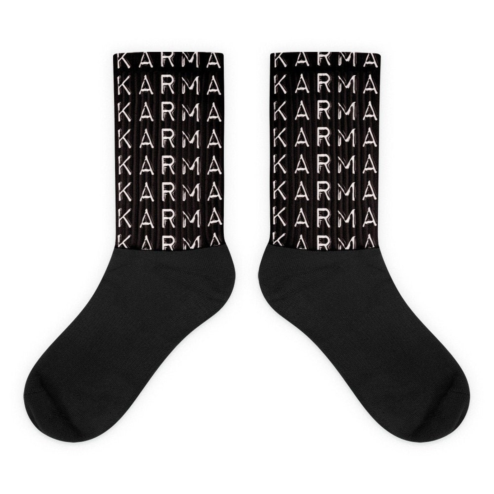 Karma Socks Typewriter Font Stocking Stuffer Random White Etsy