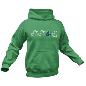 Odd Duck Hoodie, Positivity Pride Pullover Gift, Unisex Plus Sizes Irish Green