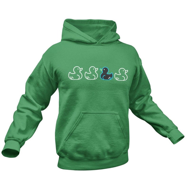 Odd Duck Hoodie, Positivity Pride Pullover Gift, Unisex Plus Sizes Irish Green