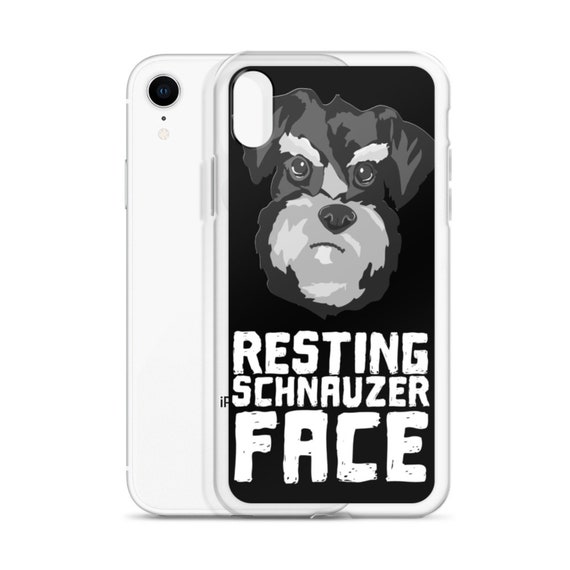 Funny Miniature Schnauzer Phone Case, Resting Schnauzer Face Dog Graphic, Gift for Pet Lover, Owner, Groomer