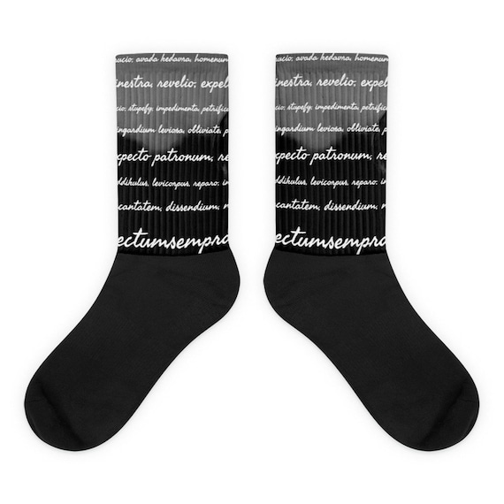 Dark Arts Socks, Wizarding Socks, Cool Novelty Socks for Potter Heads, featuring Charms, Spells, and Enchantments