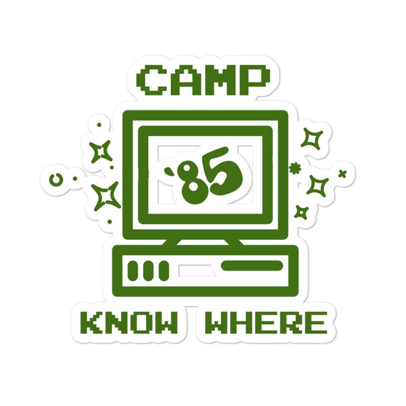 Stranger Things stickers, Camp Know Where '85, 3 Sizes, Vintage Retro Summer Science Camp Logo