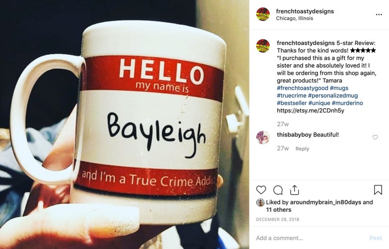 Personalized True Crime Addict Mug, Unique Custom Gift for Murderinos, Horror Movie, Podcast Fans image 3