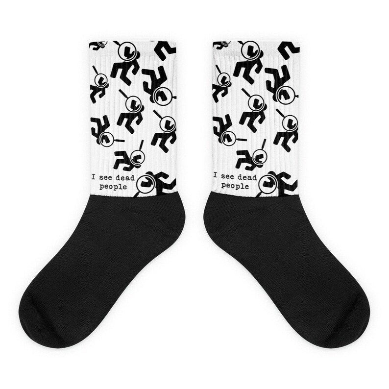Novelty Gift for Detectives Forensic I see dead people Socks Pathologists Mortuary staff Medical Examiners Coroners