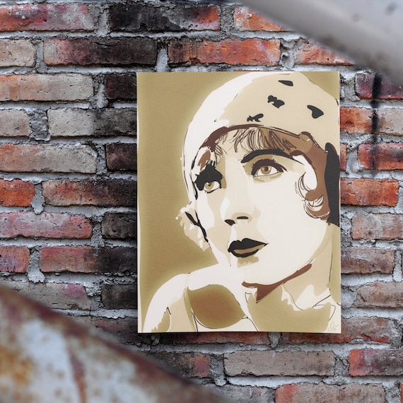 Sepia Portrait Art Print, Female Face in Light, Canvas Painting for Home Staging, Large Vertical Wall Art
